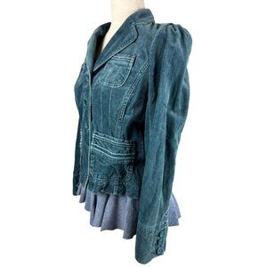 INC International Concepts Teal Velvet Jacket Petite Small